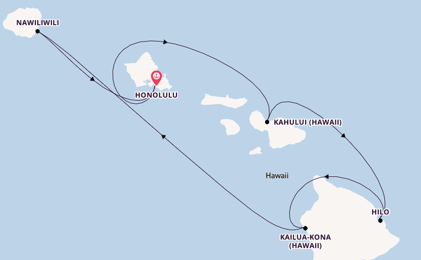 Hawaii from Honolulu, Hawaii, USA with the Pride of America