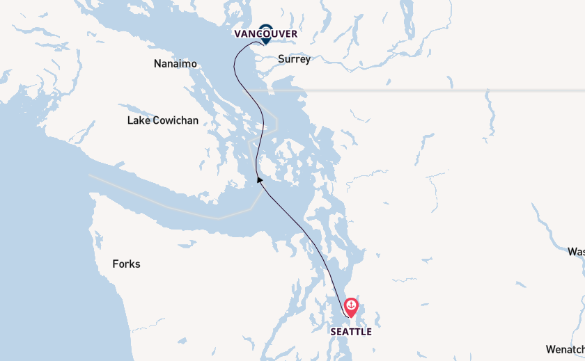 USA West Coast from Seattle, Washington, USA with the Eurodam