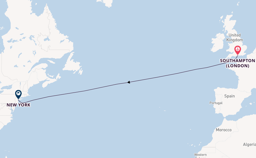 Transatlantic from Southampton, England with the Queen Mary 2