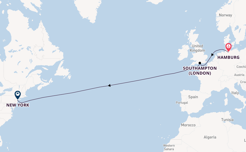 Transatlantic from Hamburg, Germany with the Queen Mary 2