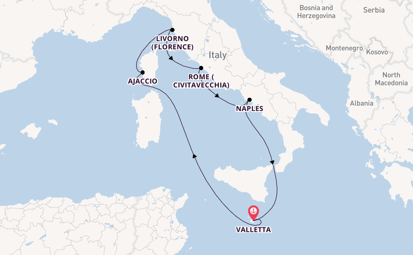 Western Mediterranean from Valletta, Malta with the Azura