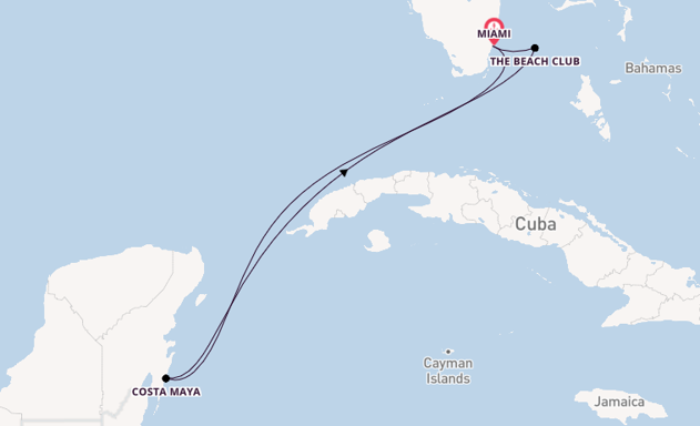 Caribbean from Miami, Florida, USA with the Scarlet Lady
