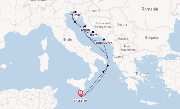 Mediterranean Sea from Valletta, Malta with the Azura