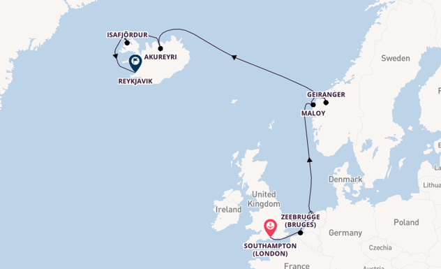 Norway from Southampton, England with the Norwegian Prima