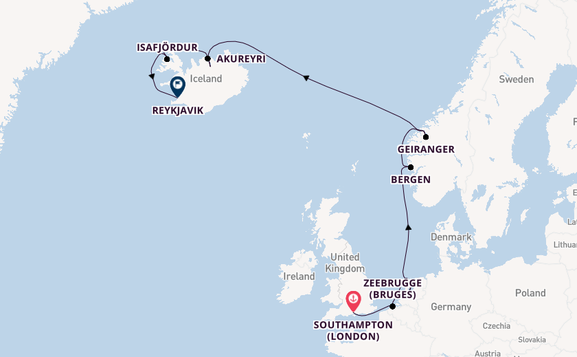 Norway from Southampton, England with the Norwegian Prima