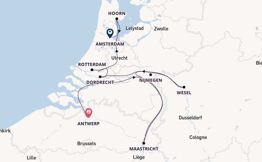 Rhine River, Europe from Antwerp, Belgium with the Viking Kvasir