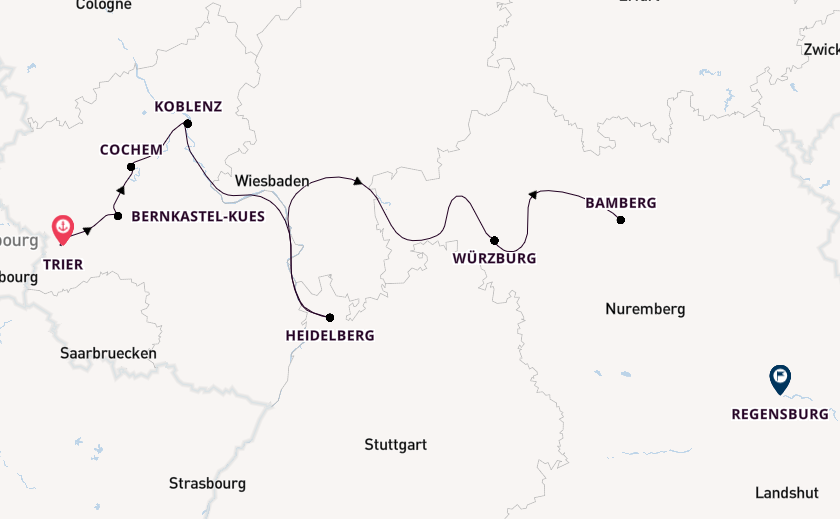 Moselle River, Europe from Trier, Germany with the Viking Idi