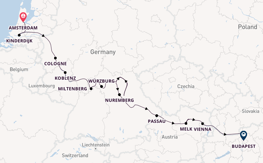 Danube River, Europe from Amsterdam, Netherlands with the Viking Ve 