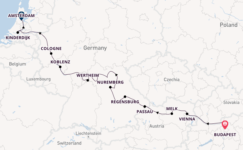Danube River, Europe from Budapest, Hungary with the Viking Baldur