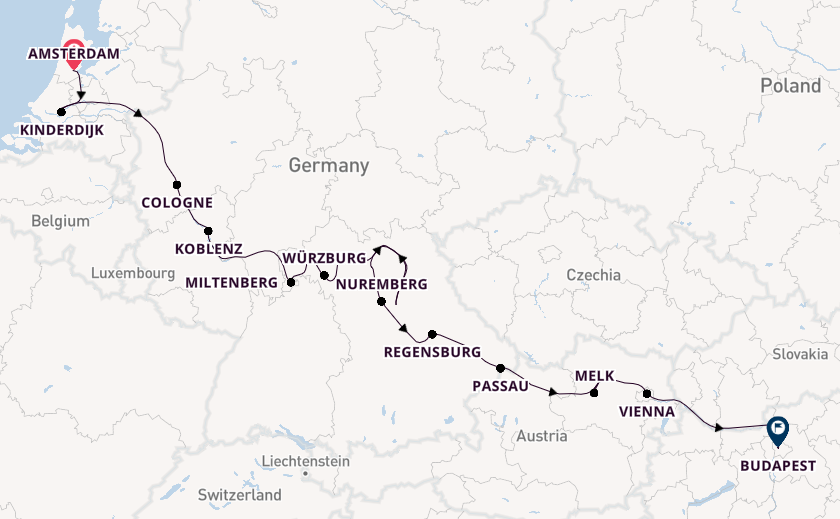 Danube River, Europe from Amsterdam, Netherlands with the Viking Lif