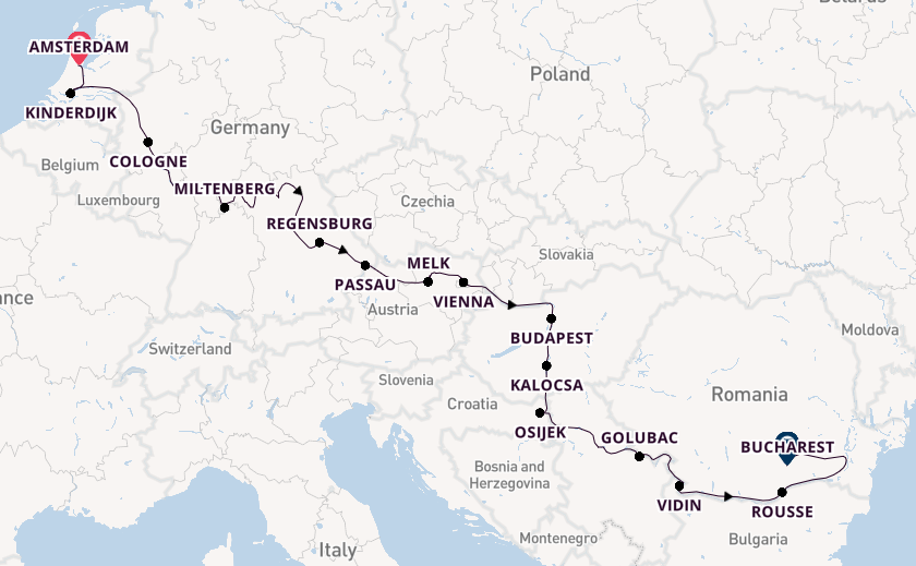 Danube River, Europe from Amsterdam, Netherlands with the Viking Vidar