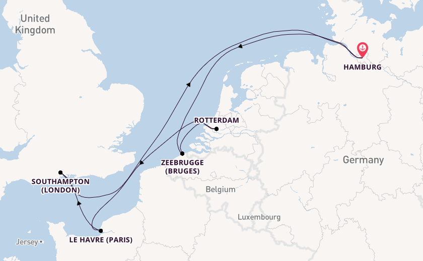 British Isles from Hamburg, Germany with the MSC Preziosa