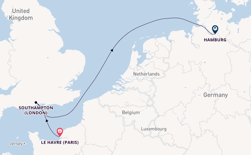 British Isles from Le Havre (Paris), France with the MSC Preziosa