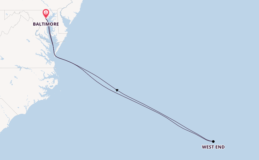 East Coast USA from Baltimore, Maryland, USA with the Carnival Pride