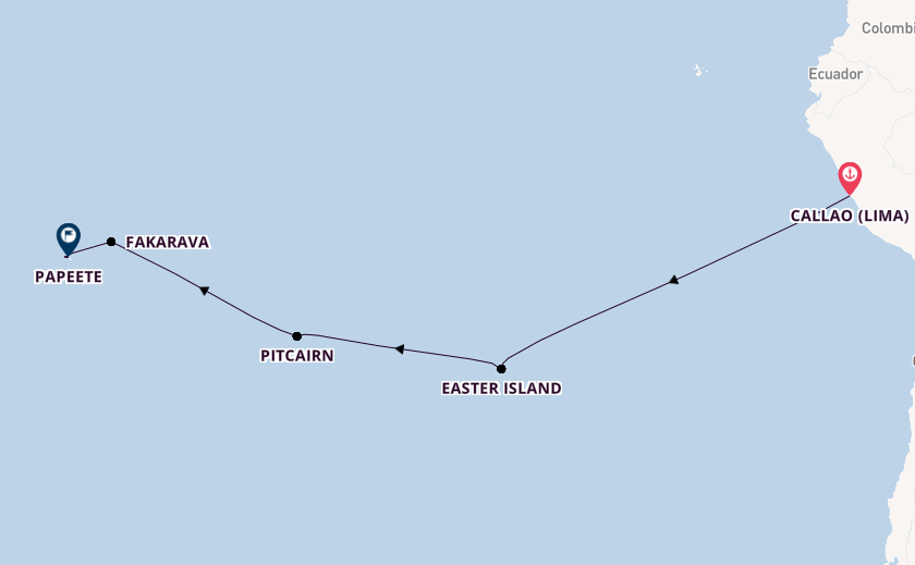 French Polynesia from Callao (Lima), Peru with the Azamara Onward