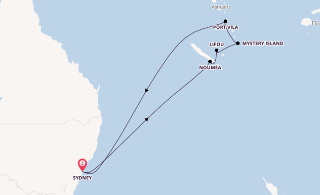 South Pacific from Sydney, Australia with the Carnival Splendor