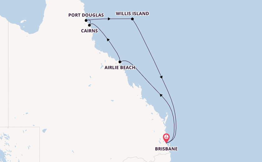 Australia from Brisbane, Australia with the Carnival Luminosa