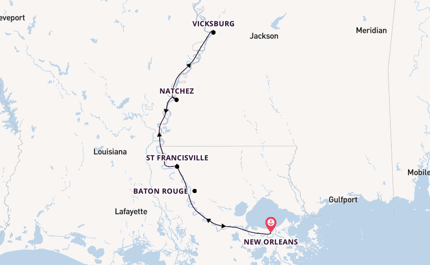 United States from New Orleans, Louisiana, USA with the Viking Mississippi