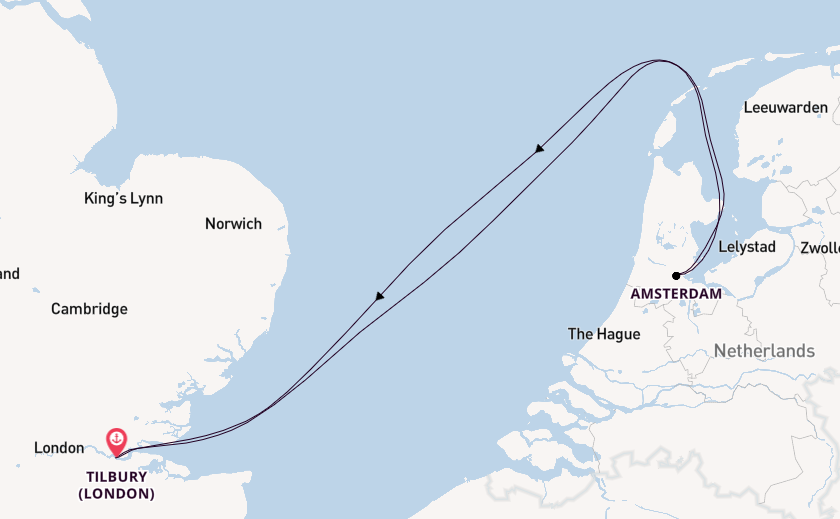 4 day cruise with the Ambience to Tilbury (London)