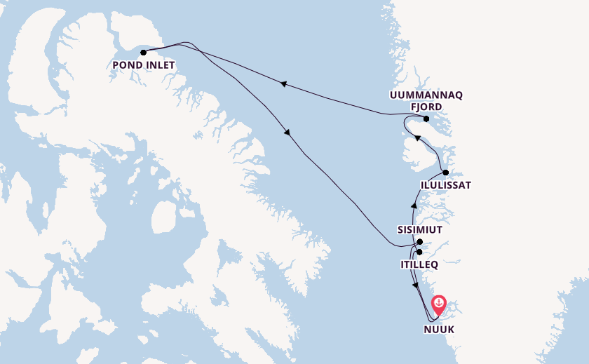 Arctic Ocean from Nuuk, Greenland with the Viking Octantis