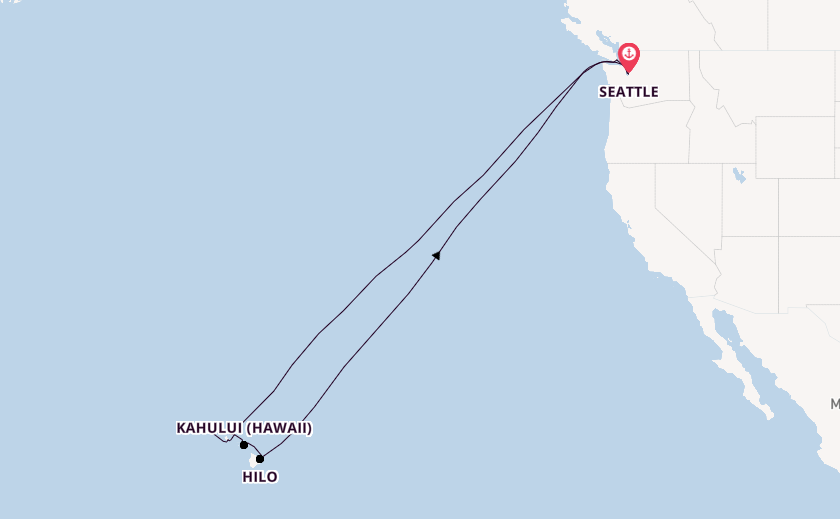 Hawaii from Seattle, Washington, USA with the Carnival Spirit