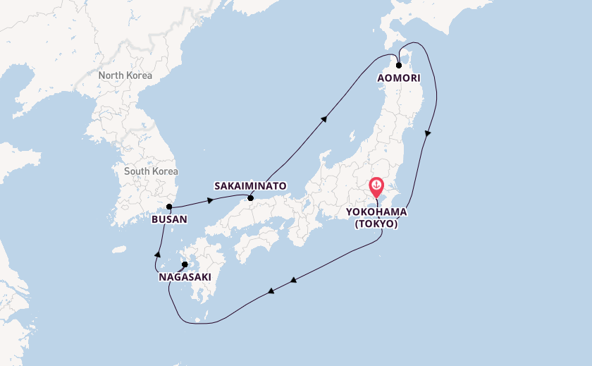 Japan from Yokohama (Tokyo), Japan with the Diamond Princess