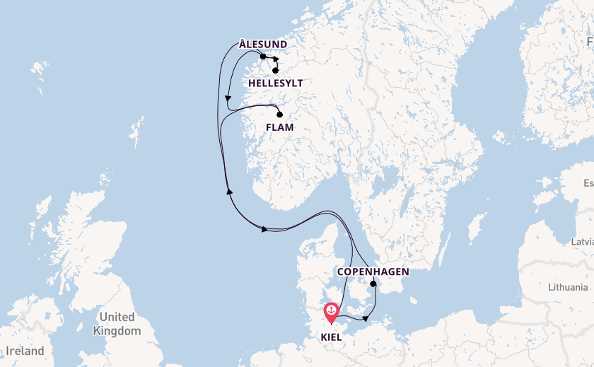 Norway from Kiel, Germany with the MSC Euribia