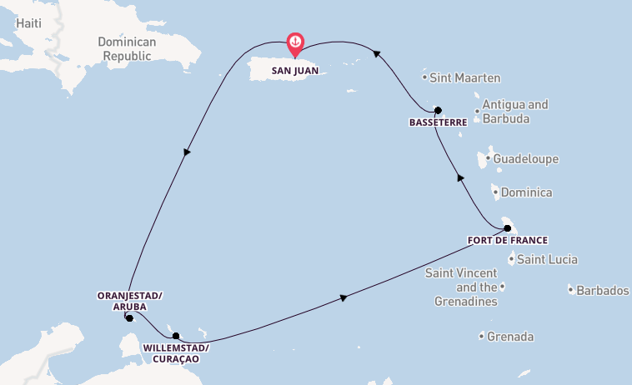 Caribbean from San Juan, Puerto Rico with the Valiant Lady