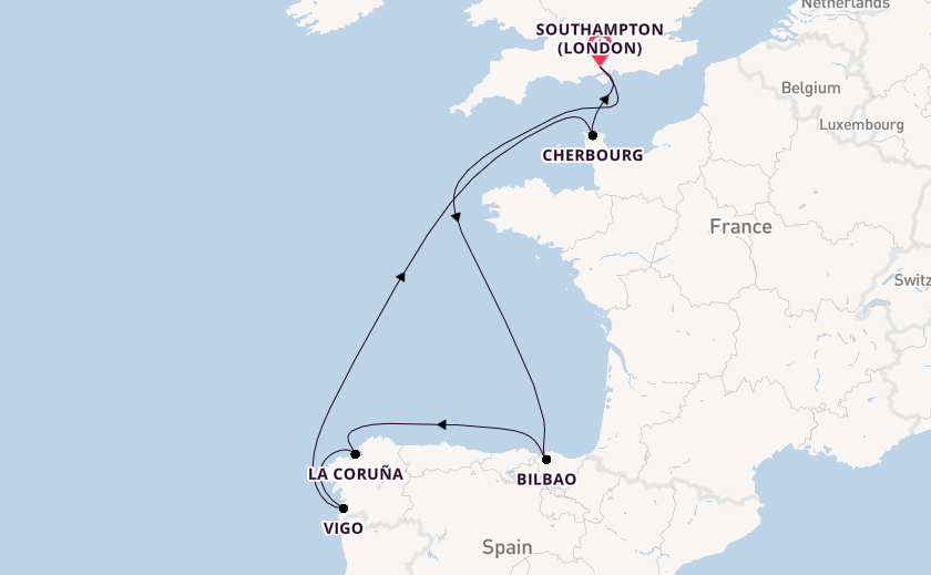 British Isles from Southampton, England with the Iona