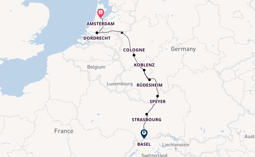 Rhine River, Europe from Amsterdam, Netherlands with the Viking Alruna 