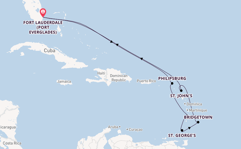 Caribbean from Fort Lauderdale (Port Everglades), Florida, USA with the Celebrity Ascent