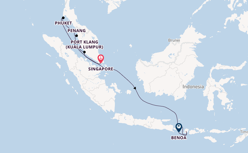 South East Asia from Singapore, Singapore with the Celebrity Millennium