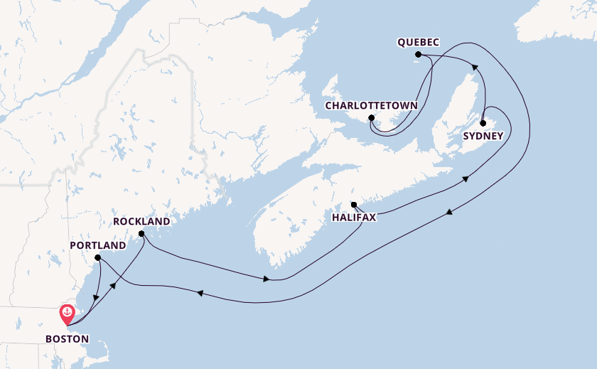 East Coast USA from Boston, Massachusetts, USA with the Celebrity Silhouette