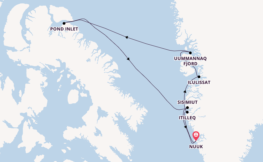 Arctic Ocean from Nuuk, Greenland with the Viking Polaris