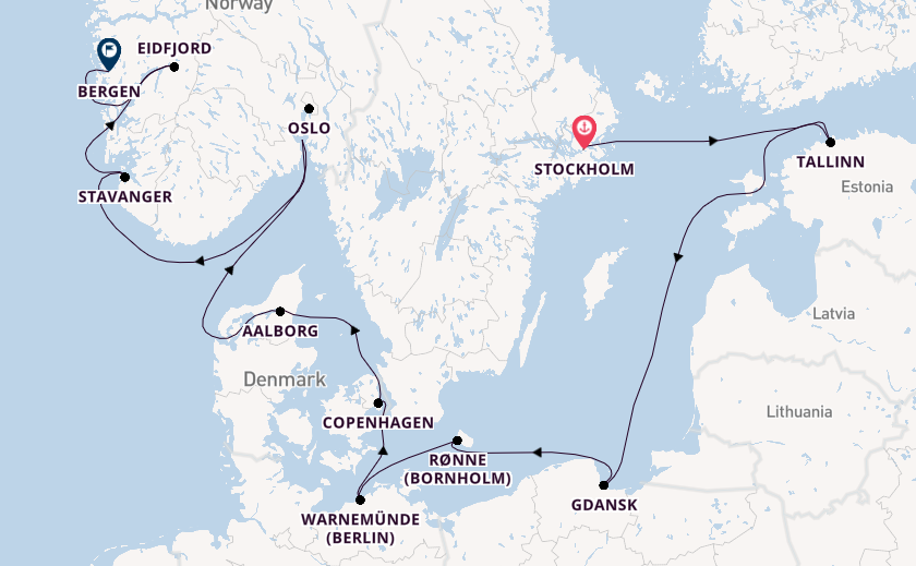 Norway from Stockholm, Sweden with the Viking Sky
