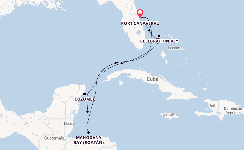 Caribbean from Port Canaveral, Florida, USA with the Carnival Venezia