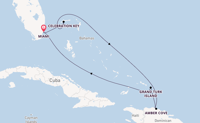 Caribbean from Miami, Florida, USA with the Carnival Magic