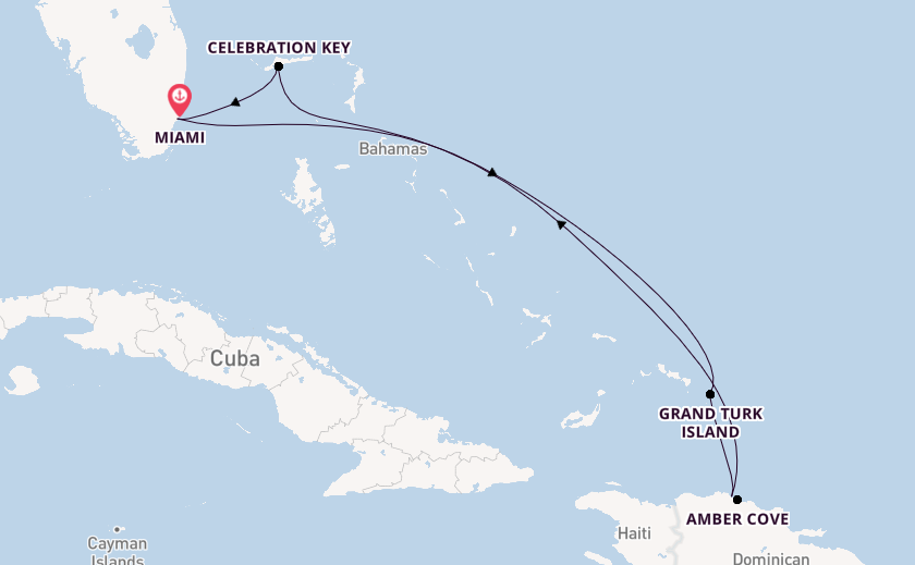 Caribbean from Miami, Florida, USA with the Carnival Magic