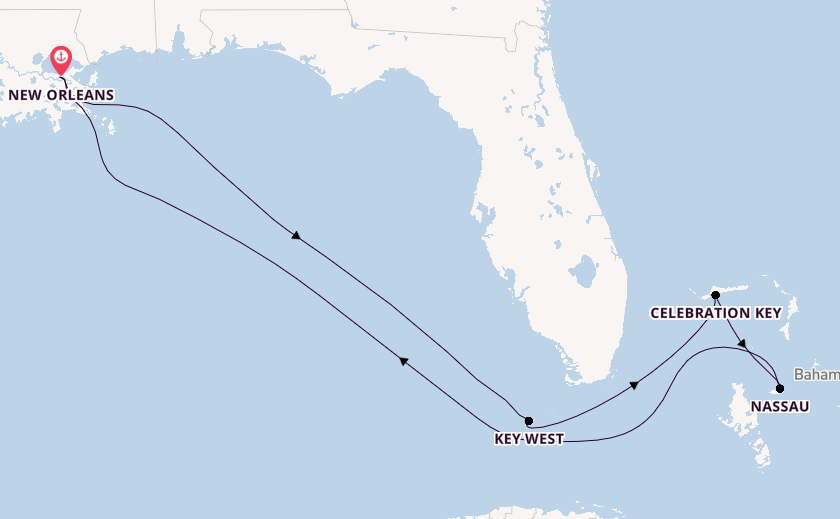 Caribbean from New Orleans, Louisiana, USA with the Carnival Liberty