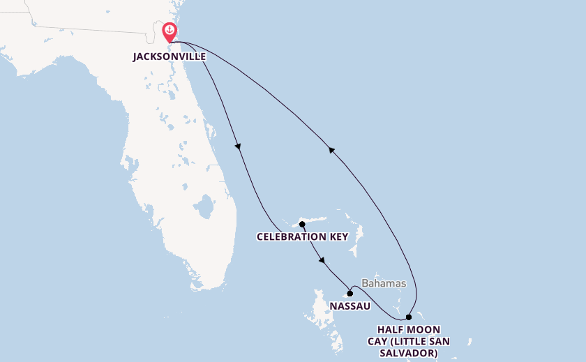 Caribbean from Jacksonville, Florida, USA with the Carnival Elation