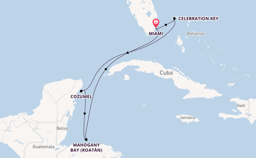 Caribbean from Miami, Florida, USA with the Carnival Celebration