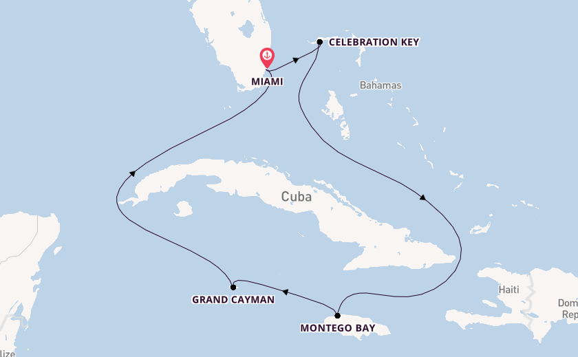 Caribbean from Miami, Florida, USA with the Carnival Horizon