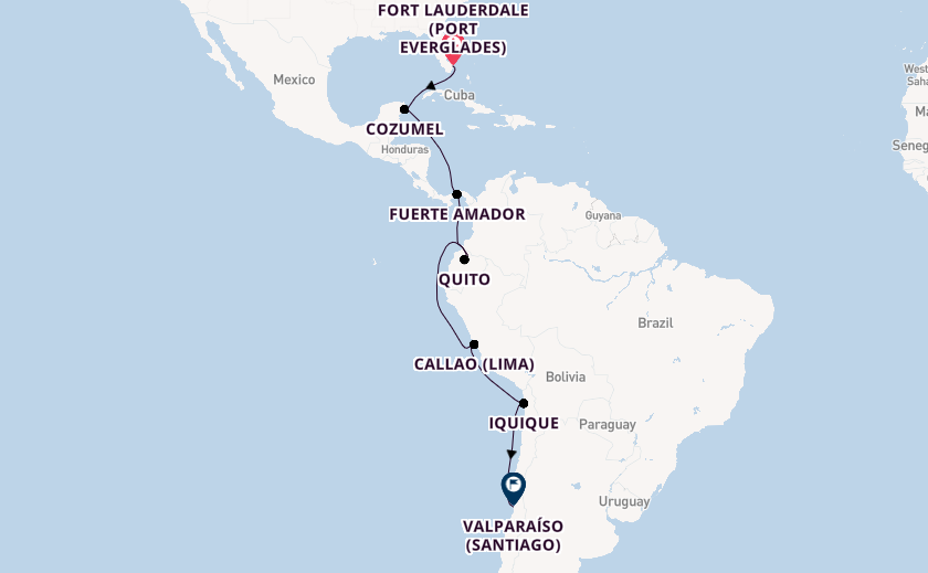 South America from Fort Lauderdale (Port Everglades), Florida, USA with the Viking Octantis