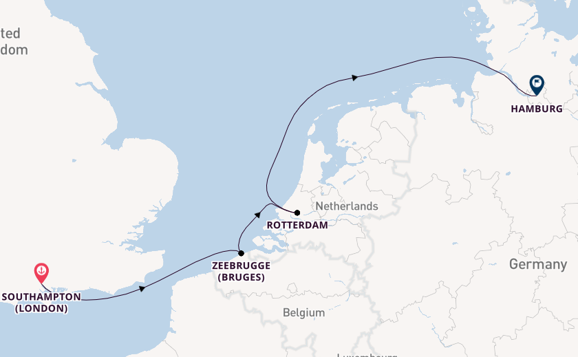 British Isles from Southampton, England with the Queen Anne