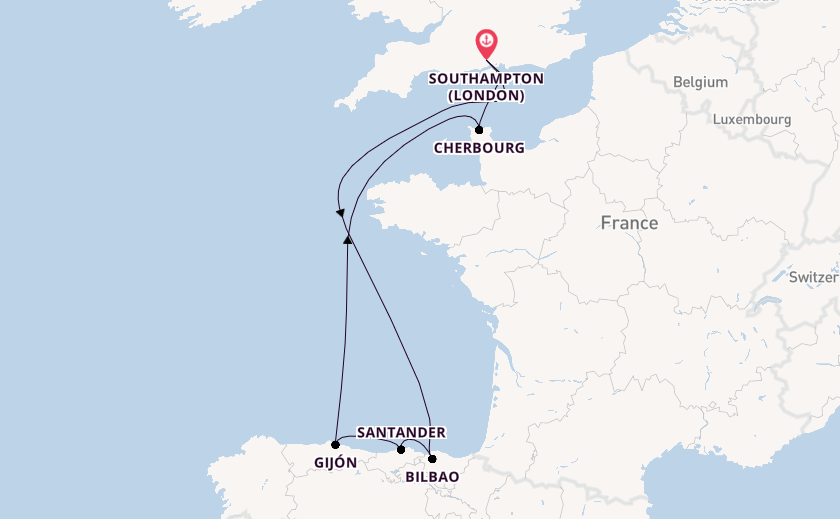 British Isles from Southampton, England with the Queen Anne