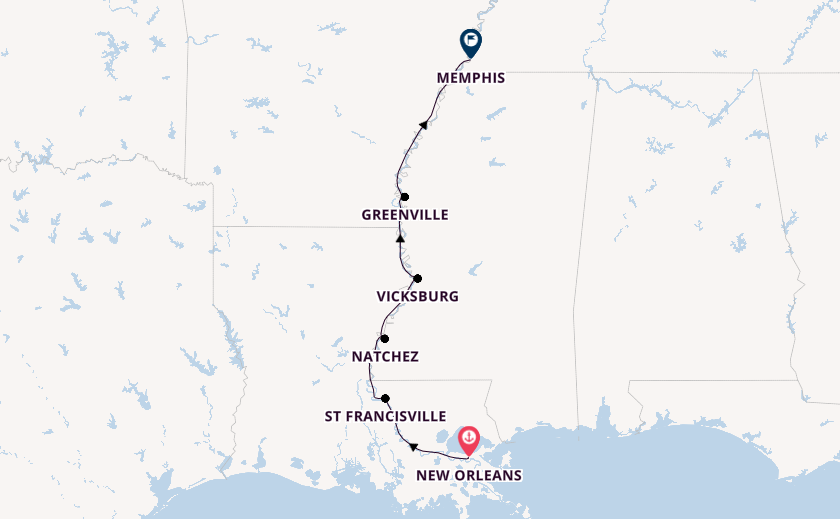 United States from New Orleans, Louisiana, USA with the Viking Mississippi