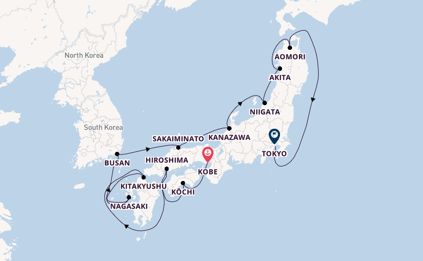 Japan from Kobe, Japan with the Azamara Pursuit