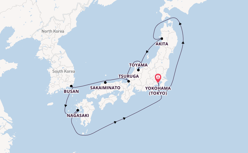Japan from Yokohama (Tokyo), Japan with the Diamond Princess