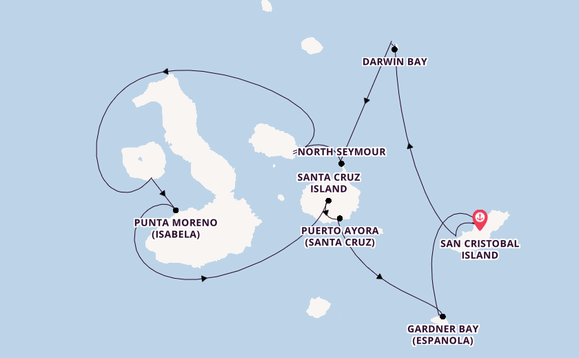 Galapagos Islands from San Cristobal Island, Galapagos, Ecuador with the Silver Origin