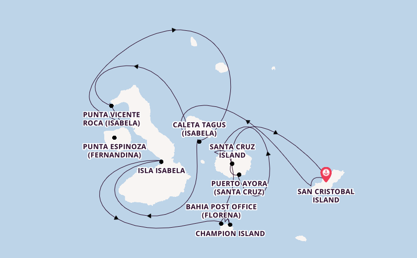Galapagos Islands from San Cristobal Island, Galapagos, Ecuador with the Silver Origin